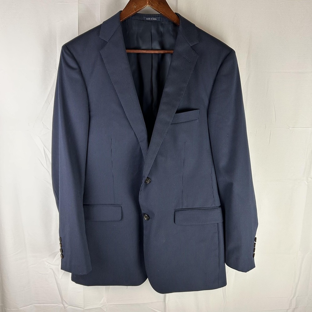 Ralph Ralph Lauren Suit Jacket Mens 42R Blue Pinstripe Wool‎ Dillard's Business